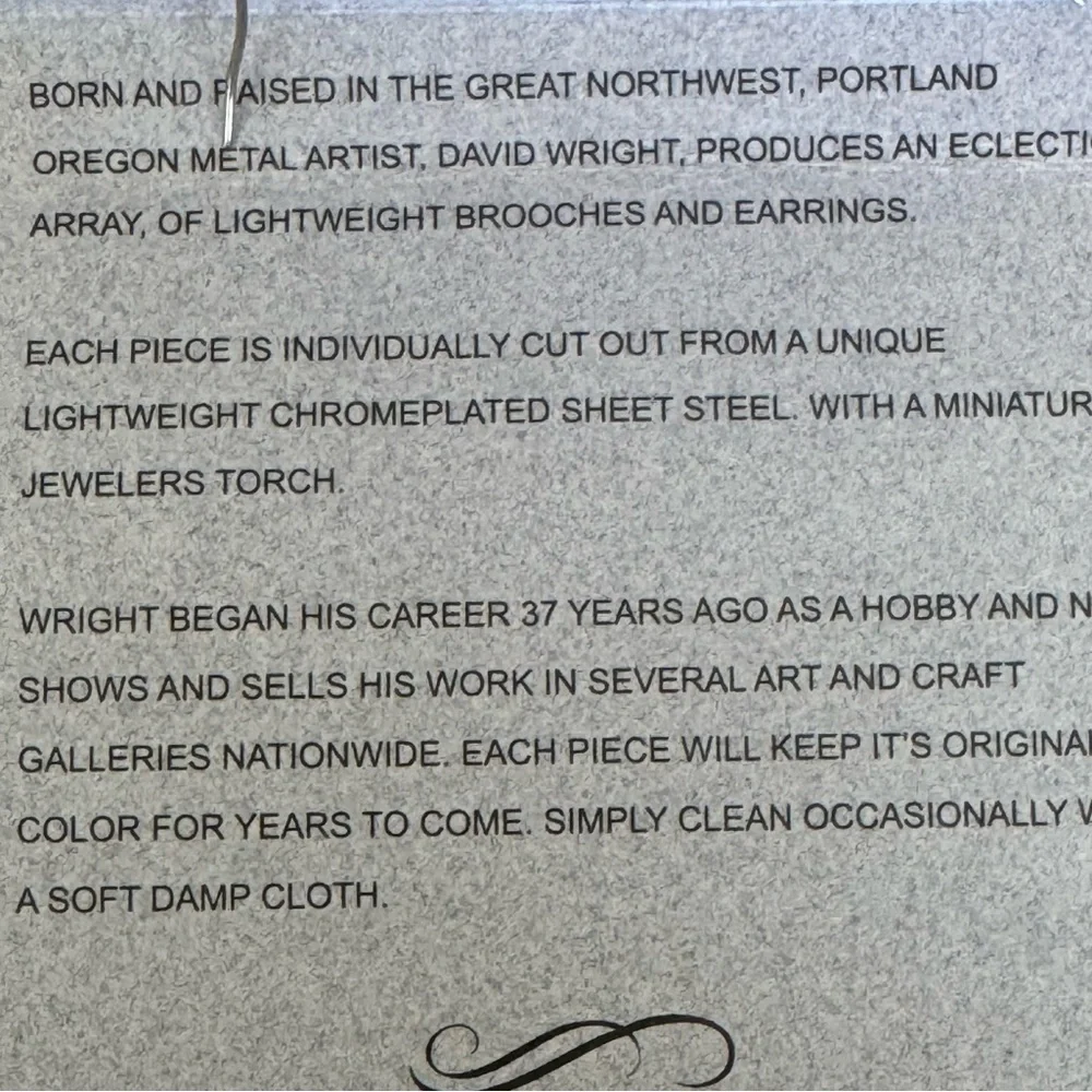 Unique Handcrafted Steel Earrings 2 inch approx - Picture 7 of 7